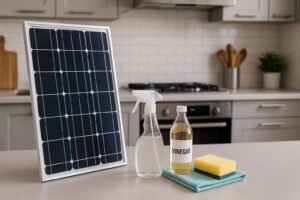 Nettoyer un panneau solaire au vinaigre