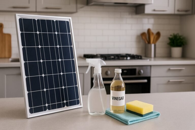 Nettoyer un panneau solaire au vinaigre