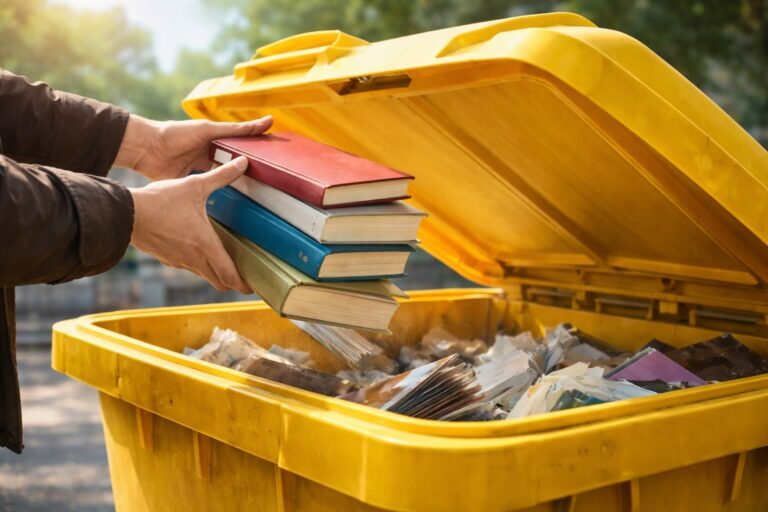 Jeter des livres à la poubelle jaune