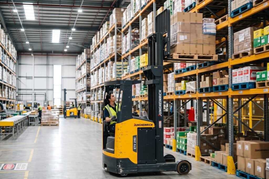 Meilleur chariot élévateur rétractable pour entrepôts