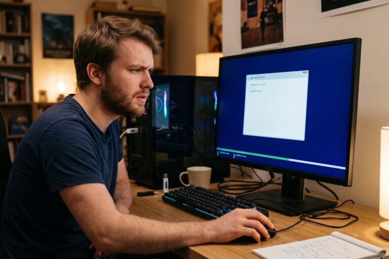 Pourquoi la fenêtre d'installation Windows reste fixe